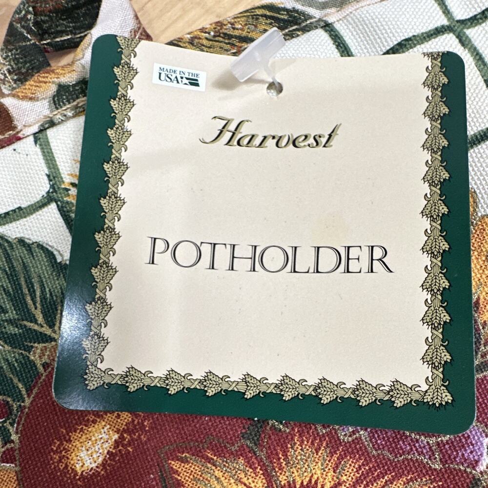 Barth & Dreyfuss VTG, Harvest Potholders Set of 2, Made in USA & Fridge Magnet - Picture 4 of 5